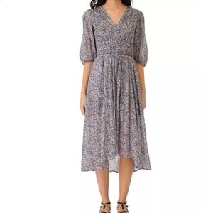 NWT Maje Rilota Floral Midi Dress‎ Sz 36